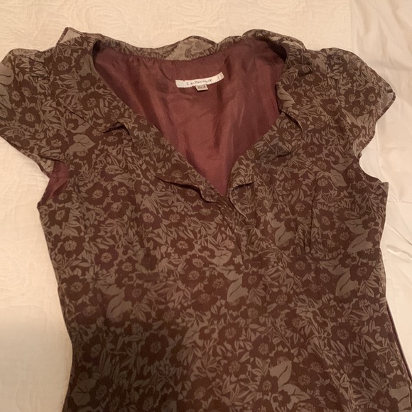 LK BENNETT dress size 6 US brown 100% silk calf length - Picture 10 of 14